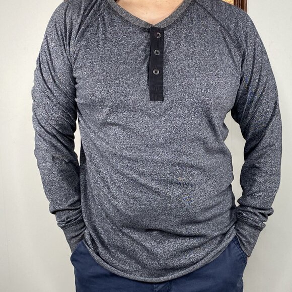Hudson & Barrow Henley Shirt Top Men's XL Gray Casual - Picture 1 of 8